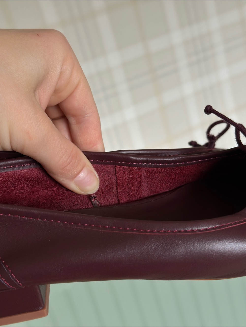 MANGO burgundy leather flats - Picture 4 of 4